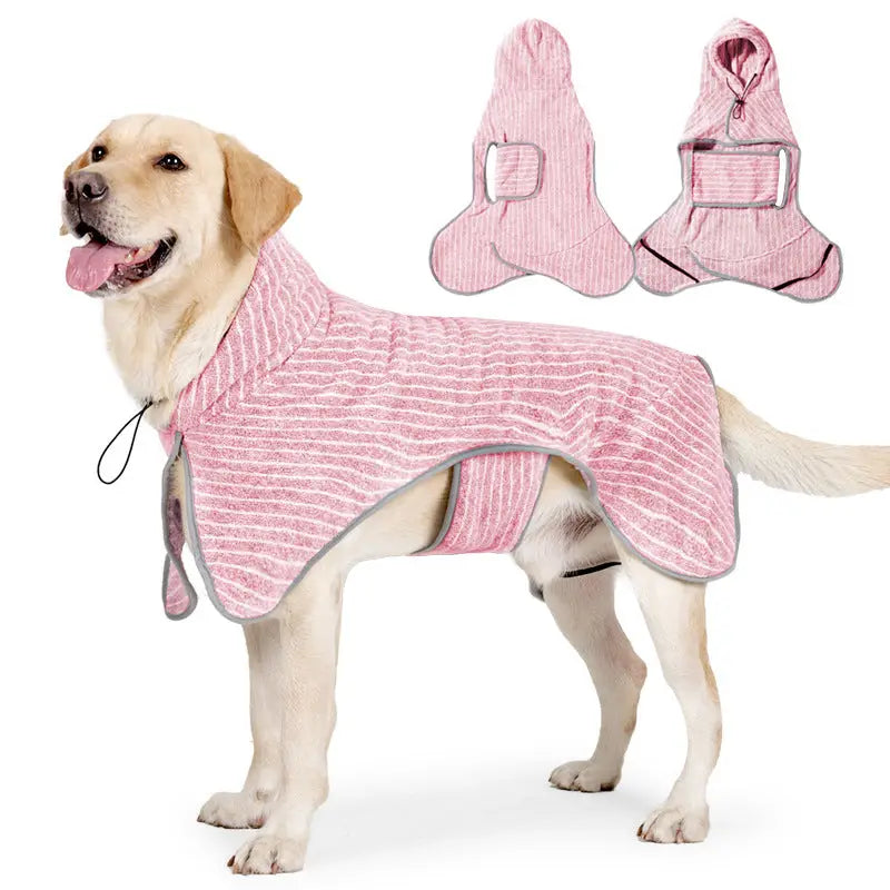 Quick-Dry Dog Bathrobe (Pink)