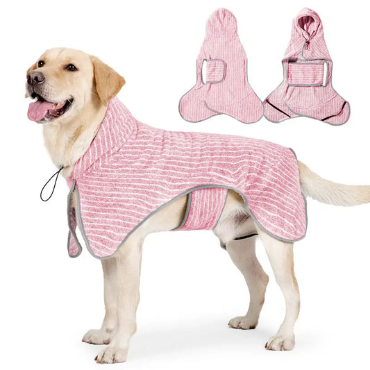Quick-Dry Dog Bathrobe (Pink)