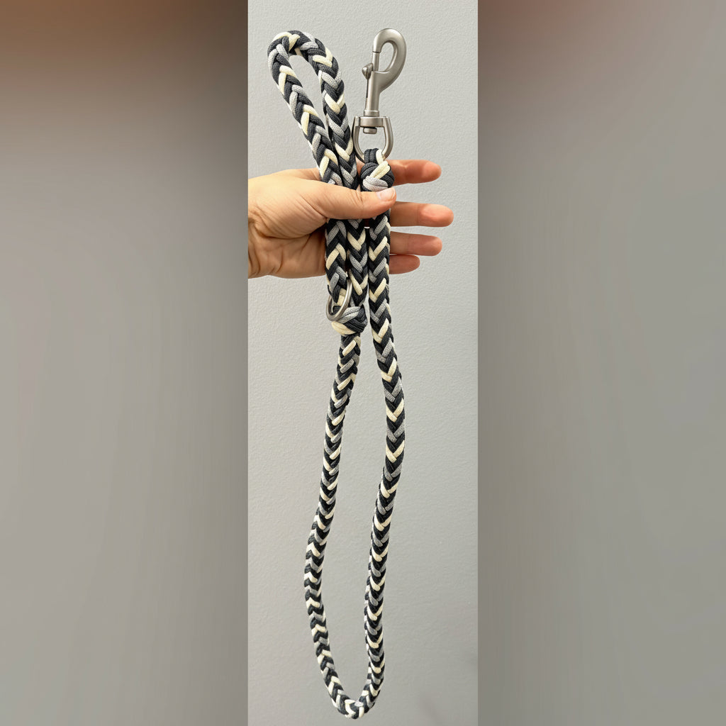 Handmade Paracord Leash (Grey)