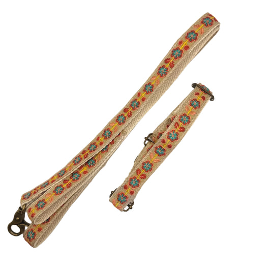 Natural Cotton Collar & Leash Set