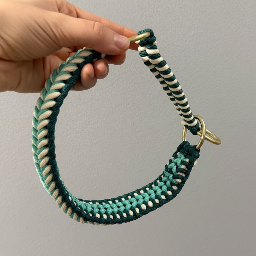 Handmade Paracord Collar (Turquoise)