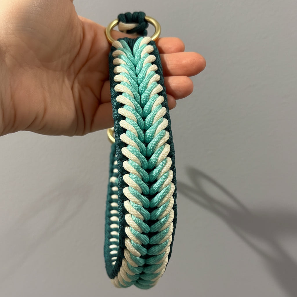 Handmade Paracord Collar (Turquoise)